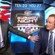 NBC analyst Cris Collinsworth breaches protocol by touching announcer Al Michaels during a Sunday Night Football broadcast. (Screenshot: NBC)
